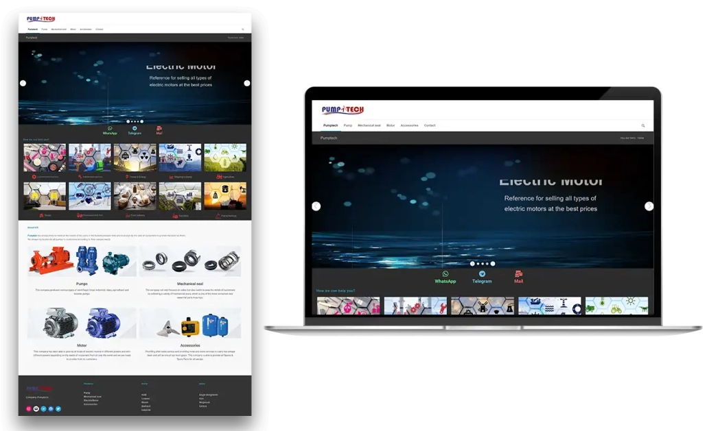 نمونه طراحی سایت پمپ تک